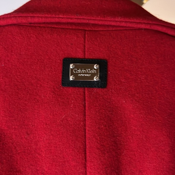 Calvin Klein Red Wool Coat - Picture 7 of 8